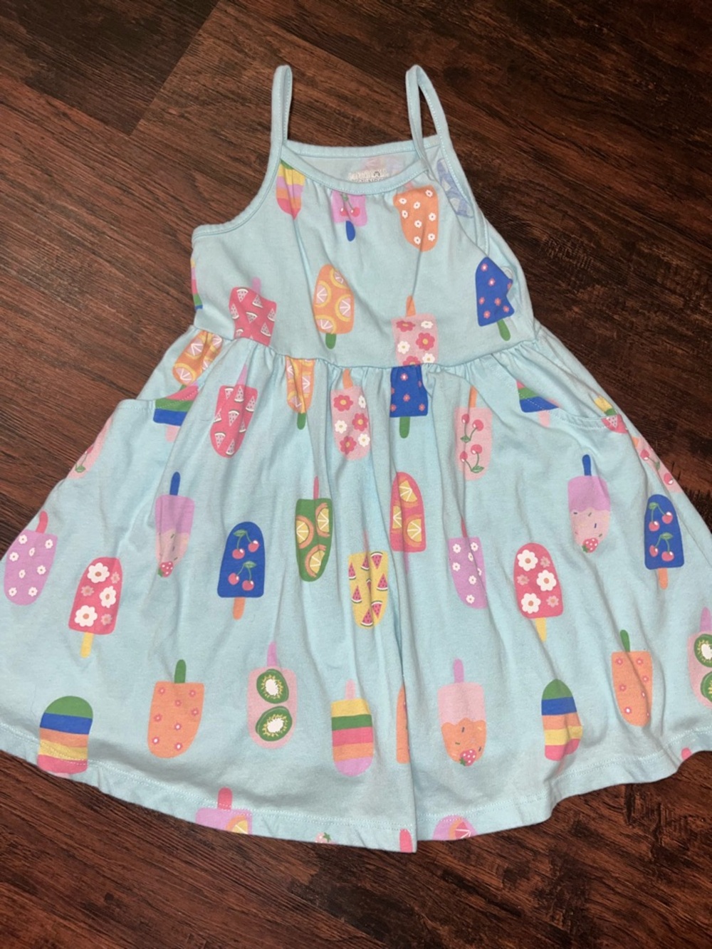 Blue summer ice cream dress 5t with pockets